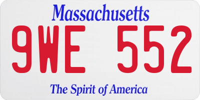 MA license plate 9WE552
