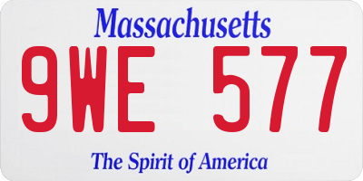 MA license plate 9WE577