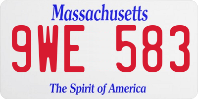 MA license plate 9WE583