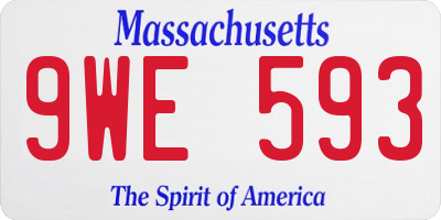 MA license plate 9WE593