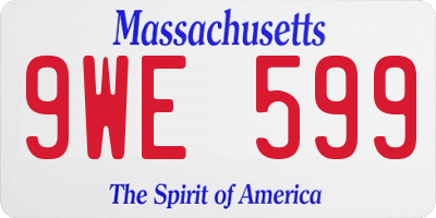 MA license plate 9WE599