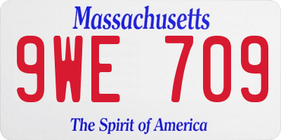 MA license plate 9WE709