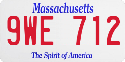 MA license plate 9WE712