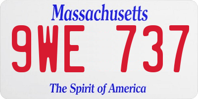 MA license plate 9WE737