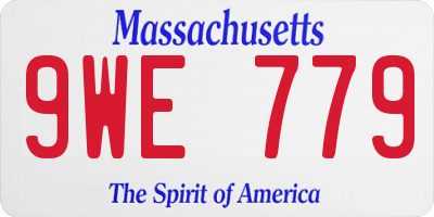 MA license plate 9WE779