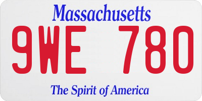 MA license plate 9WE780