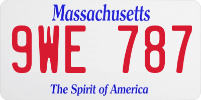 MA license plate 9WE787