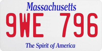 MA license plate 9WE796