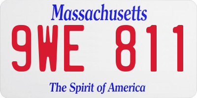 MA license plate 9WE811