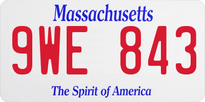 MA license plate 9WE843
