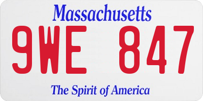 MA license plate 9WE847