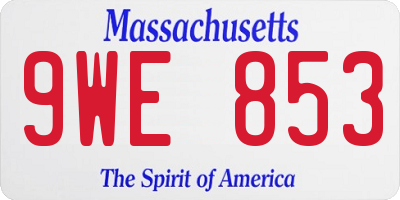 MA license plate 9WE853