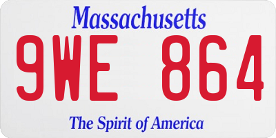 MA license plate 9WE864