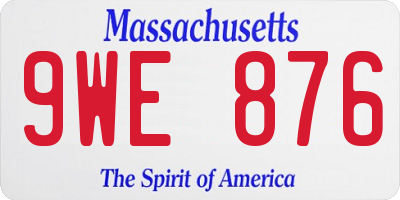 MA license plate 9WE876