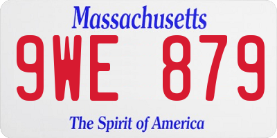 MA license plate 9WE879