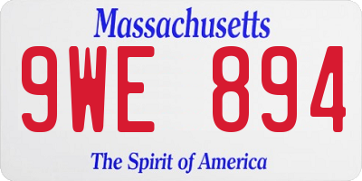 MA license plate 9WE894