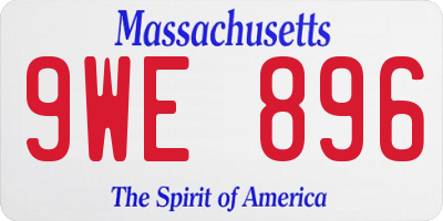 MA license plate 9WE896