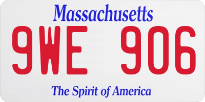 MA license plate 9WE906
