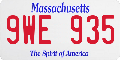 MA license plate 9WE935