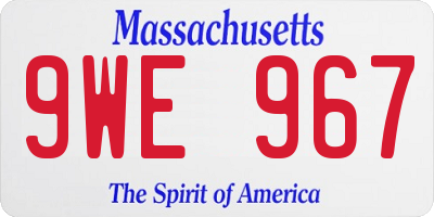 MA license plate 9WE967