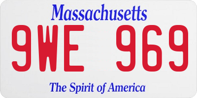 MA license plate 9WE969