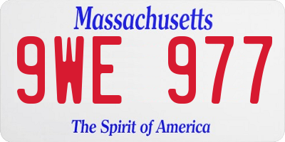 MA license plate 9WE977