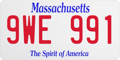 MA license plate 9WE991
