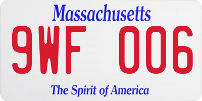 MA license plate 9WF006