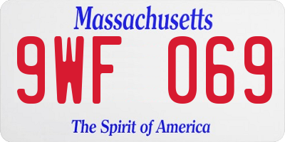 MA license plate 9WF069