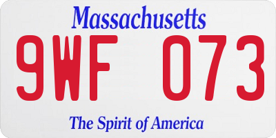MA license plate 9WF073