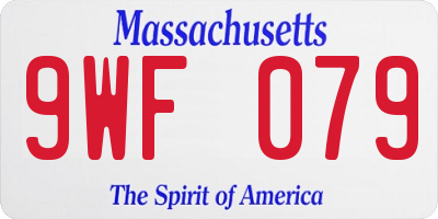 MA license plate 9WF079
