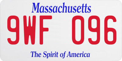 MA license plate 9WF096