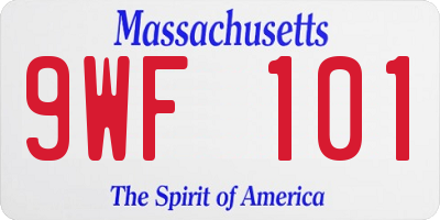 MA license plate 9WF101