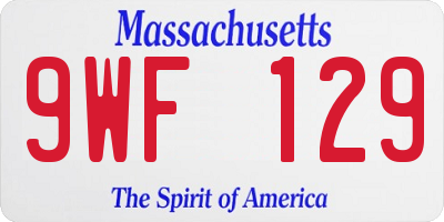 MA license plate 9WF129