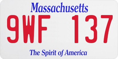 MA license plate 9WF137