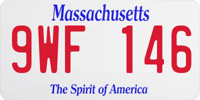 MA license plate 9WF146