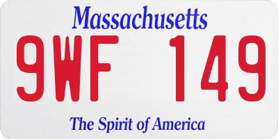 MA license plate 9WF149