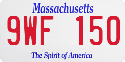 MA license plate 9WF150