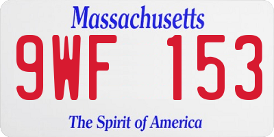 MA license plate 9WF153