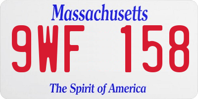 MA license plate 9WF158