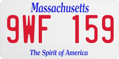 MA license plate 9WF159