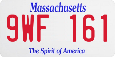 MA license plate 9WF161