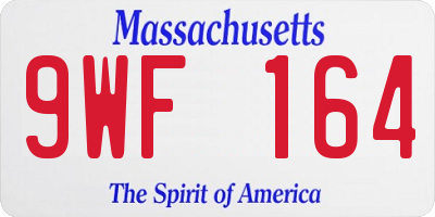 MA license plate 9WF164