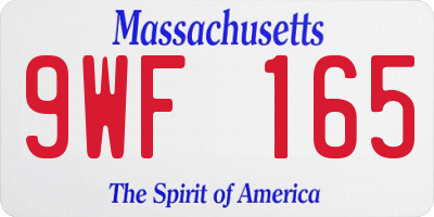 MA license plate 9WF165