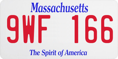 MA license plate 9WF166