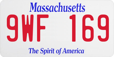 MA license plate 9WF169