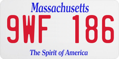 MA license plate 9WF186
