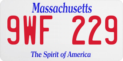 MA license plate 9WF229