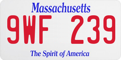 MA license plate 9WF239