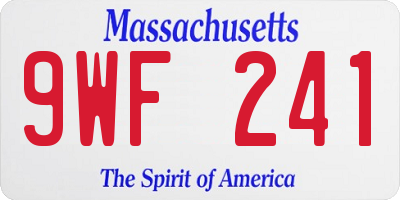 MA license plate 9WF241